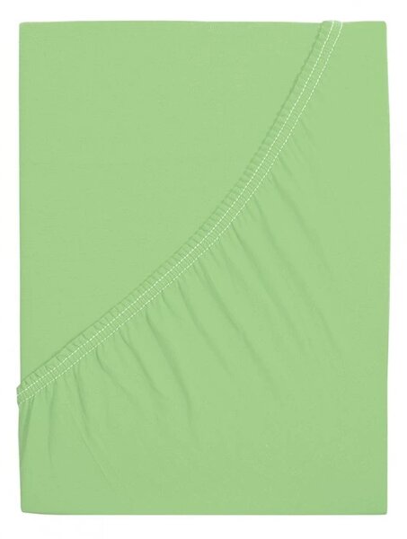 Cearsaf jersey din bumbac mako LUXORA 90x200 cm verde deschis