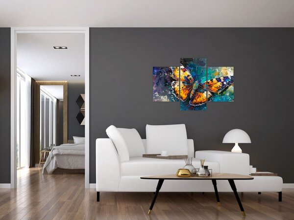 Tablou - Fluture, pictură în ulei (90x60 cm)