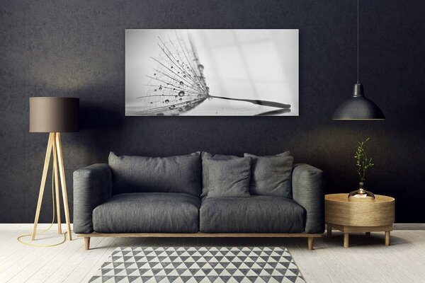 Tablou pe sticla Păpădie Floral Gray