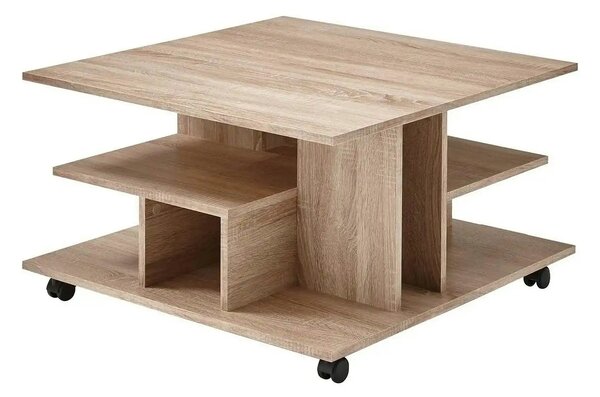 Masuta LEVKE LIGHT, stejar sonoma, PAL, 76x76x44 cm