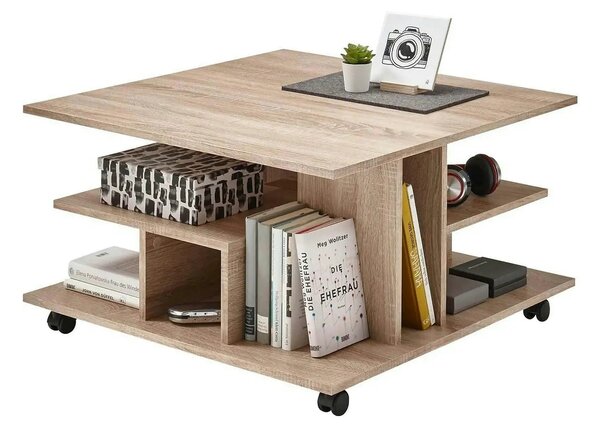 Masuta LEVKE LIGHT, stejar sonoma, PAL, 76x76x44 cm