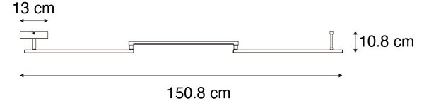 Plafoniera neagră 150,8 cm inclusiv LED reglabilă cu 3 trepte de luminozitate - Annuschka