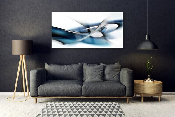 Tablou pe sticla Abstract Art Gri Albastru Alb