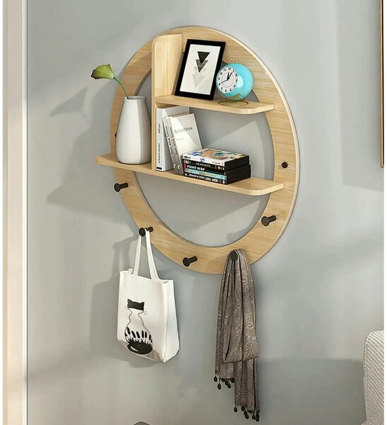 Raft ARTID TYP 1, stejar/negru, lemn/otel, 46x10x41 cm