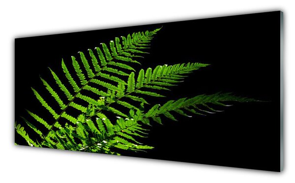 Tablou pe sticla Frunze verde florale