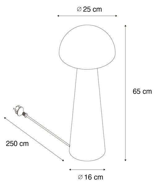 Lampă de podea pentru exterior neagră 65 cm - Mushroom