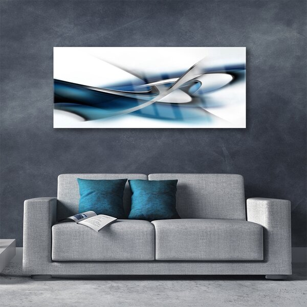 Tablou pe sticla Abstract Art Gri Albastru Alb