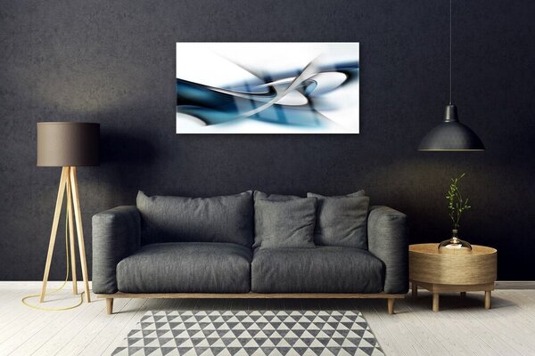 Tablou pe sticla Abstract Art Gri Albastru Alb