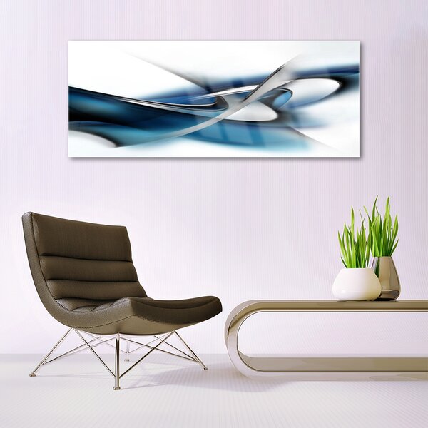 Tablou pe sticla Abstract Art Gri Albastru Alb