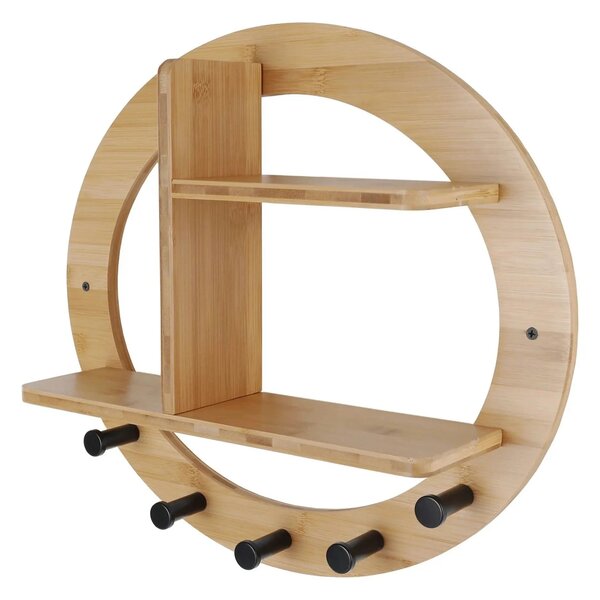 Raft ARTID TYP 1, stejar/negru, lemn/otel, 46x10x41 cm