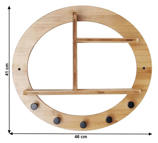 Raft ARTID TYP 1, stejar/negru, lemn/otel, 46x10x41 cm