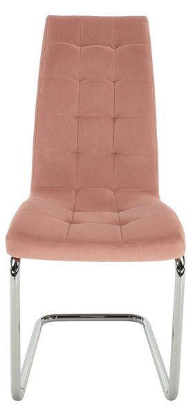 Scaun bucatarie SALOMA NEW, stofa catifelata roz, 42x56,5x105 cm