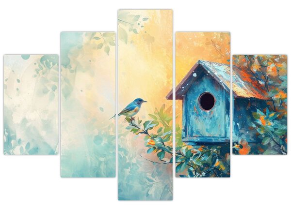 Tablou - Birdhouse, acuarelă, acuarelă (150x105 cm)