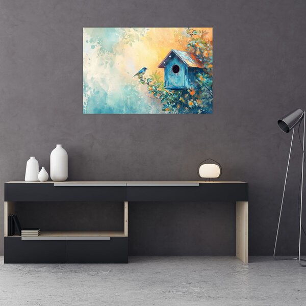 Tablou - Birdhouse, acuarelă, acuarelă (90x60 cm)
