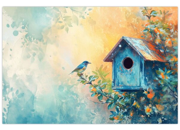 Tablou - Birdhouse, acuarelă, acuarelă (90x60 cm)