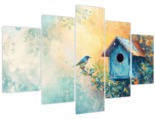 Tablou - Birdhouse, acuarelă, acuarelă (150x105 cm)