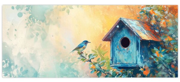 Tablou - Birdhouse, acuarelă, acuarelă (120x50 cm)