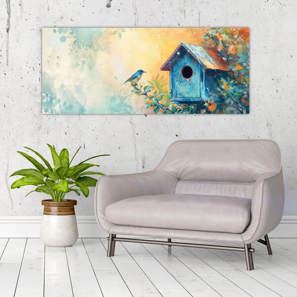 Tablou - Birdhouse, acuarelă, acuarelă (120x50 cm)