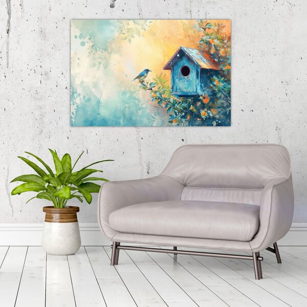 Tablou - Birdhouse, acuarelă, acuarelă (90x60 cm)