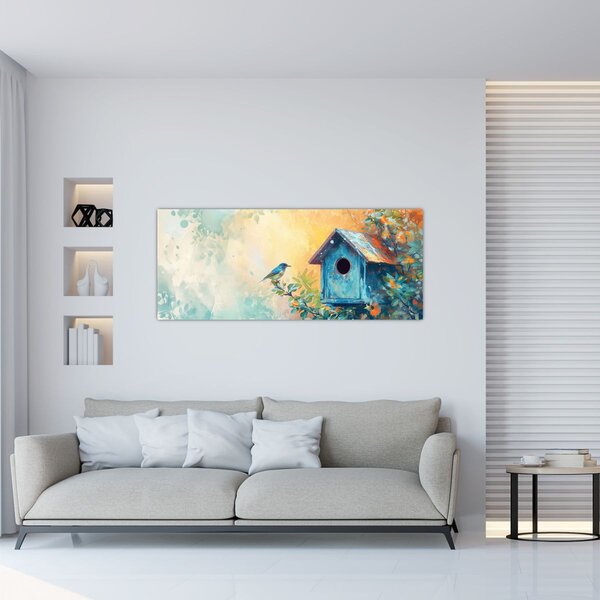 Tablou - Birdhouse, acuarelă, acuarelă (120x50 cm)