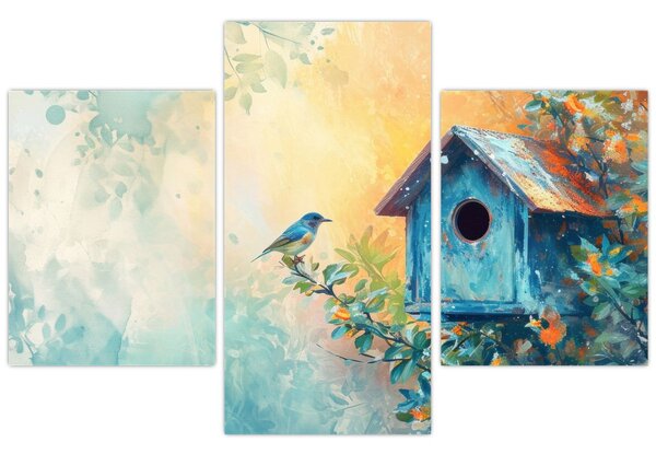 Tablou - Birdhouse, acuarelă, acuarelă (90x60 cm)