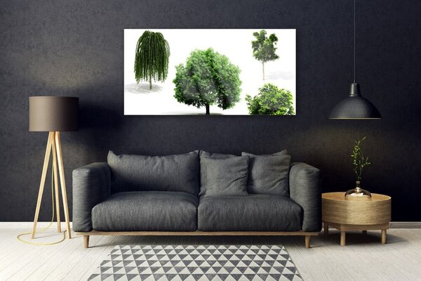Tablou pe sticla Copaci Natura Brun Verde