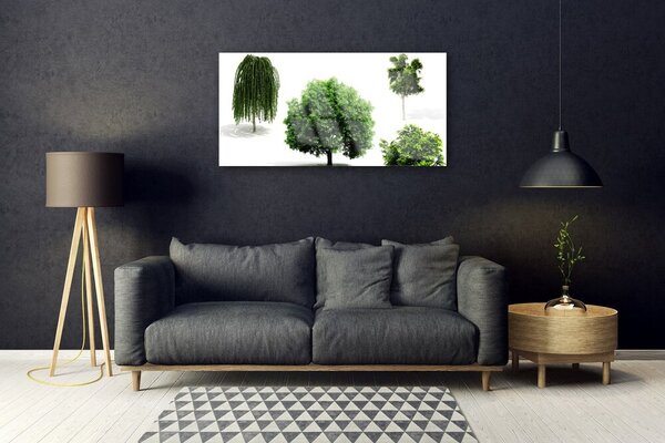 Tablou pe sticla Copaci Natura Brun Verde