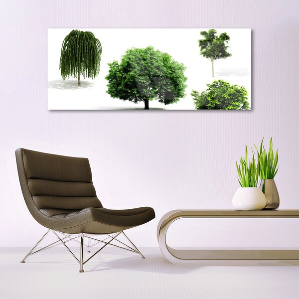 Tablou pe sticla Copaci Natura Brun Verde