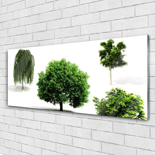 Tablou pe sticla Copaci Natura Brun Verde