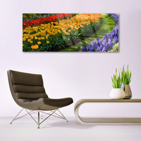 Tablouri acrilice Flori Floral Verde Roșu Galben Violet