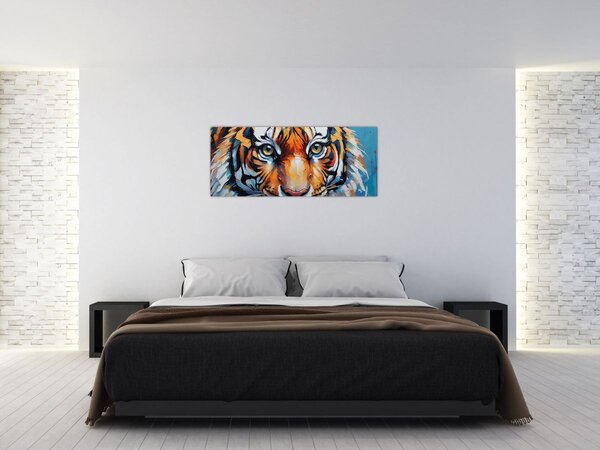 Tablou - Vedere a unui tigru, pictură (120x50 cm)