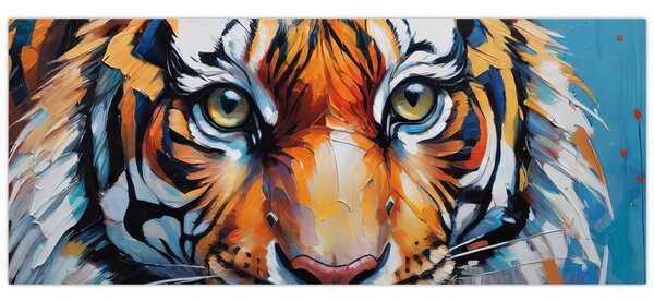 Tablou - Vedere a unui tigru, pictură (120x50 cm)