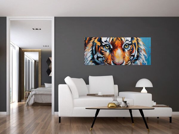 Tablou - Vedere a unui tigru, pictură (120x50 cm)