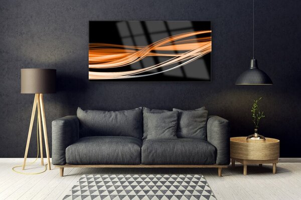 Tablou pe sticla Abstract Art Galben Negru