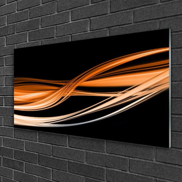 Tablou pe sticla Abstract Art Galben Negru