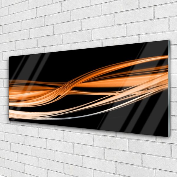 Tablou pe sticla Abstract Art Galben Negru