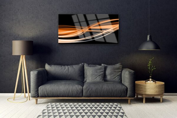 Tablou pe sticla Abstract Art Galben Negru