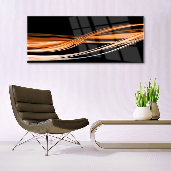 Tablou pe sticla Abstract Art Galben Negru