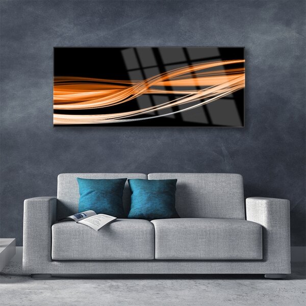 Tablou pe sticla Abstract Art Galben Negru