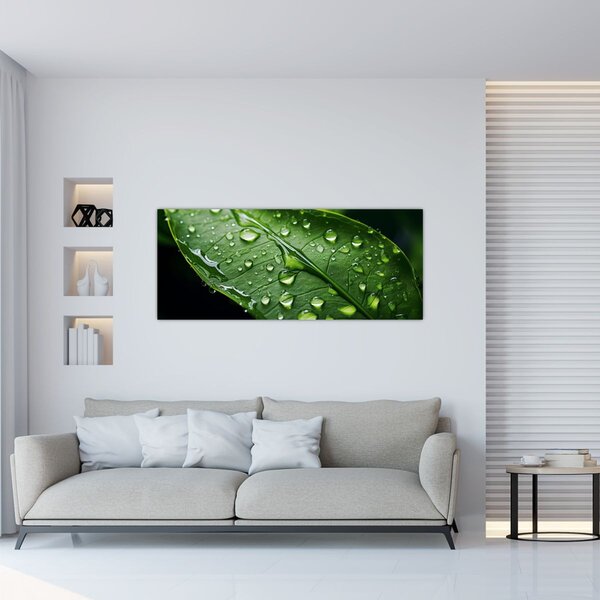 Tablou - Frunză după ploaie (120x50 cm)