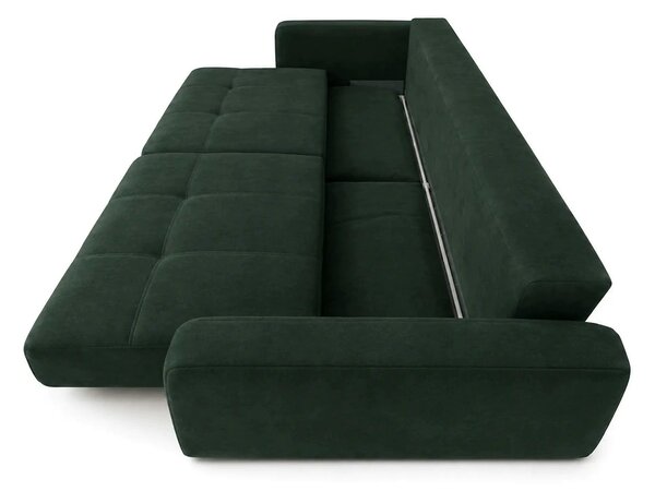 Canapea extensibila 3 persoane KARISA, stofa verde inchis - Element 12