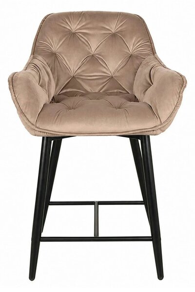Scaun bar living CHERRY H-2, bej - Bluvel 28/negru mat, stofa catifela