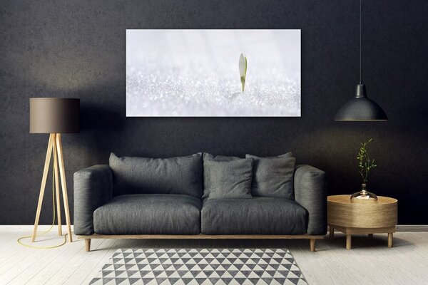 Tablou pe sticla Flower Floral Verde Alb