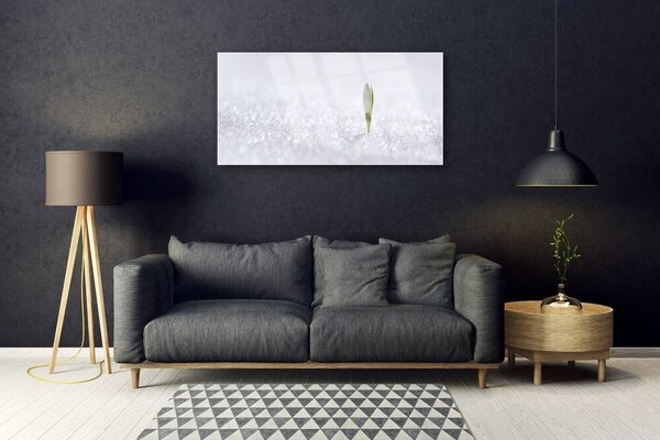 Tablou pe sticla Flower Floral Verde Alb