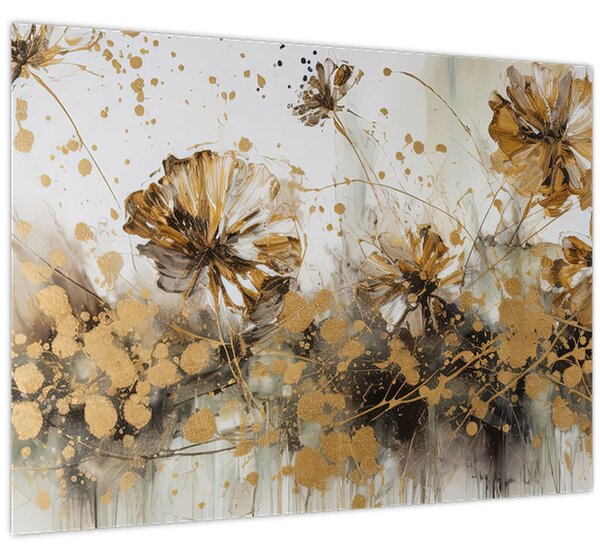 Tablou - pictură abstractă florală (70x50 cm)