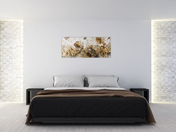 Tablou - pictură abstractă florală (120x50 cm)