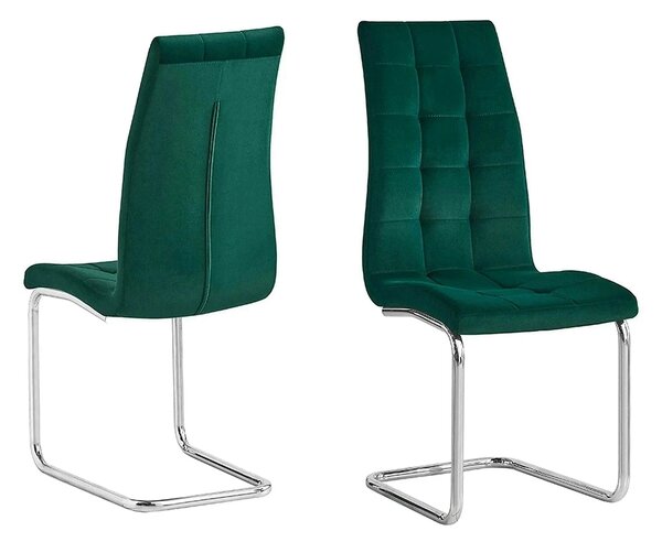 Scaun bucatarie SALOMA NEW, stofa catifelata verde, 42x56,5x105 cm