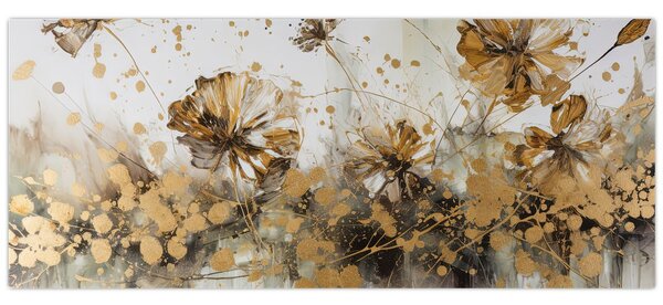 Tablou - pictură abstractă florală (120x50 cm)