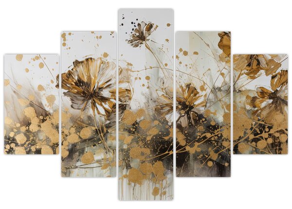 Tablou - pictură abstractă florală (150x105 cm)
