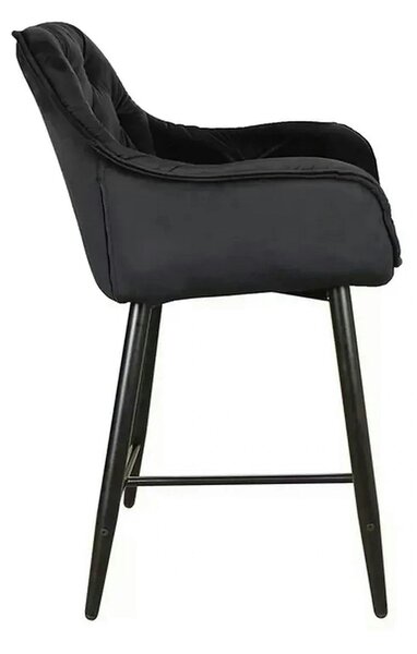 Scaun bar living CHERRY H-2, negru - Bluvel 19, stofa catifelata/metal